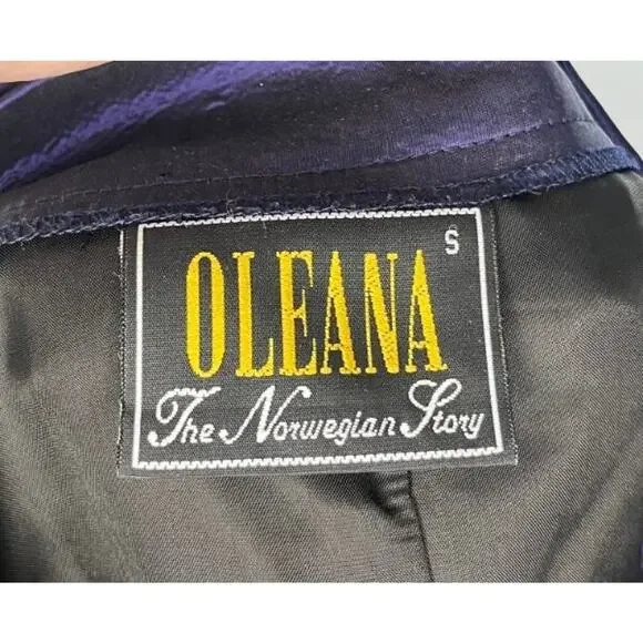 OLEANA Sz S Small 2pc Tank Top Midi Skirt Silk Taffeta Irridescent Blue Purple